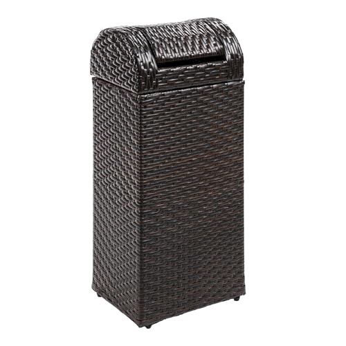 happimess Darla 13 Gal Outdoor Trash Can Swing Top, Brown - color: Brown, size: 13 Gallons