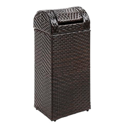 happimess Darla 13 Gal Outdoor Trash Can Swing Top, Brown - color: Brown, size: 13 Gallons