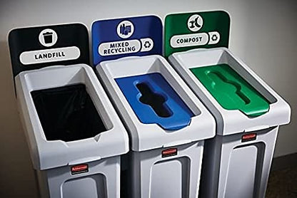 Rubbermaid Commercial Products Slim Jim 3-Stream Recycling Station - style: 3 Stream Compost