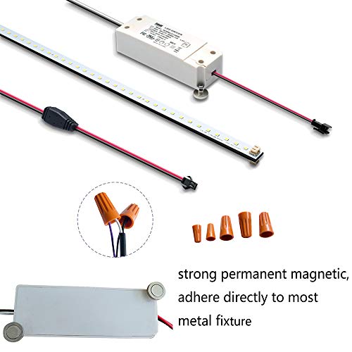 Magnetic LED Troffer Retrofit Kit 2x4FT,72W LED Tube Retrofit kit,150LM/W,5000K Daylight,0-10V Dimmable,T8 T10 T12 Fluorescent Replacement,UL Cert,Easy to Install - color: 72wtube-1