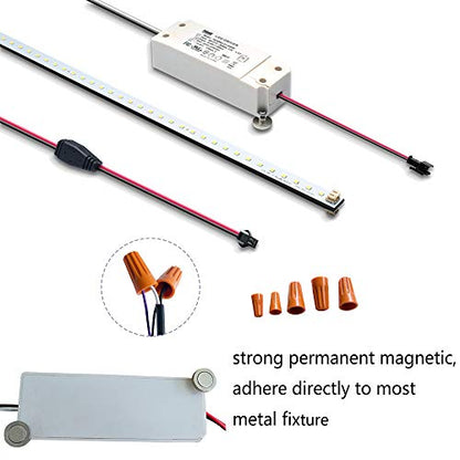 Magnetic LED Troffer Retrofit Kit 2x4FT,72W LED Tube Retrofit kit,150LM/W,5000K Daylight,0-10V Dimmable,T8 T10 T12 Fluorescent Replacement,UL Cert,Easy to Install - color: 72wtube-1