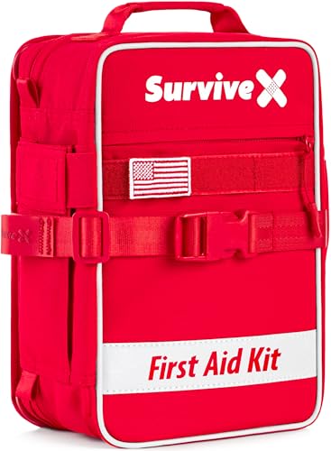 SurviveX Large First Aid Kit, Emergency Kit for 3-4 People - size: Large
