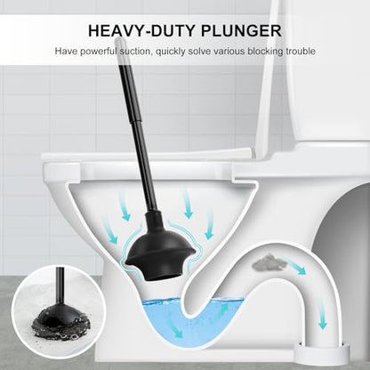 SetSail 2 Packs Toilet Brush and Plunger Set, Semi-Hidden Toilet Plungers - color: Black, size: 2 packs