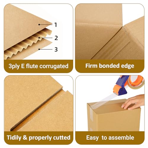 zmybcpack 40 pack 8x6x6 inch Cardboard Box Mailers, Corrugated Shipping Box - size: 40 pack 8"x6"x6"