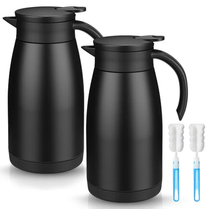 Norme 2 Pcs Thermal Coffee Carafe Creamer, Black, 34 oz - color: Black, size: 34 oz