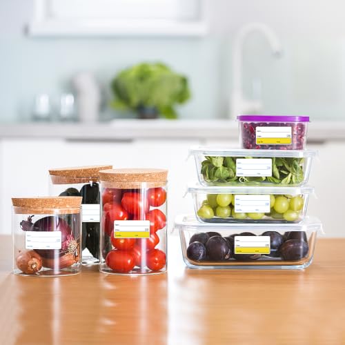 2 Rolls 1000 Pcs 1 inch X 2 inch Restaurant Quality Shelf Life Food Rotation Labels, Self-Adhesive Removable for Reusable Containers, Food Safety Date Sticker, Leftover Labels (Yellow-Blue) - style: Yellow-Blue