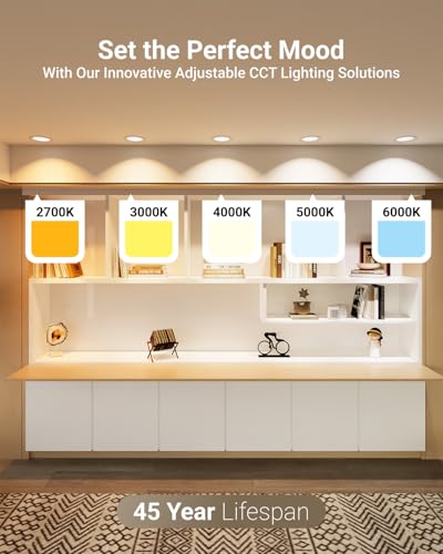Sunco 24 Pack 6 Inch Canless LED Recessed Lights, 5CCT, 14W, Dimmable - size: 6"