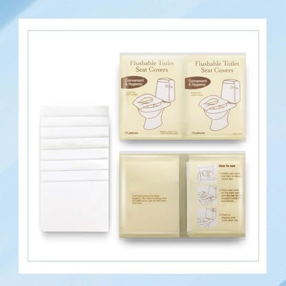 Individually Packed Disposable Toilet Seat Covers,10 Count Flushable Hygienic Protection Sheets,Universal Portable Sanitary Supplies for Public Places Travel and Daily Use
