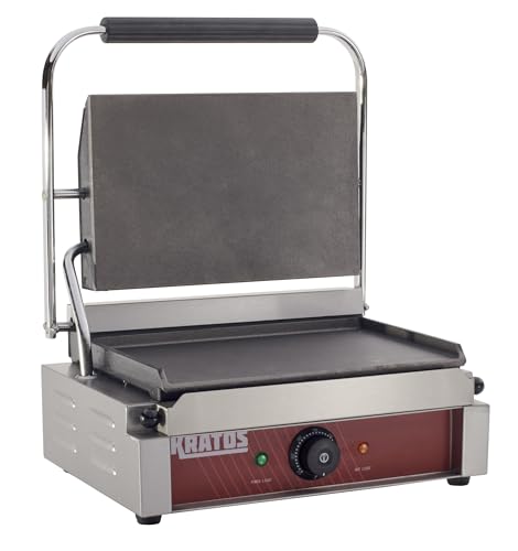 Kratos Commercial Electric Panini Sandwich Grill with Smooth Plates - size: Medium w/ Smooth Plates