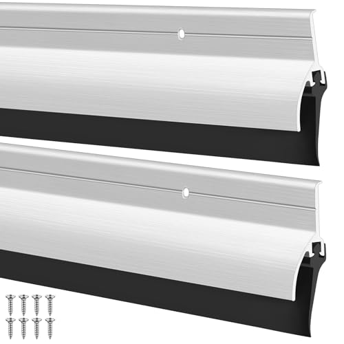 Hicarer 2 Pcs 2" x 36" Door Sweep with Rain Drip, Sliver - color: Sliver, size: 0.5625" W X 2" H X 36" L
