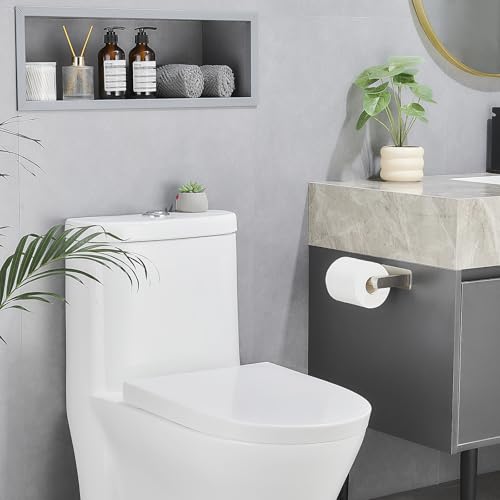 Pokim Brushed Nickel Toilet Paper Holder,Self Adhesive or Screw Wall Mount Toilet Roll Holder Stainless Steel Double Post Tissue Holder for Bathroom,Commercial Toilet Paper Dispenser - color: Brushed Nickel