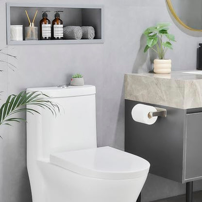 Pokim Brushed Nickel Toilet Paper Holder,Self Adhesive or Screw Wall Mount Toilet Roll Holder Stainless Steel Double Post Tissue Holder for Bathroom,Commercial Toilet Paper Dispenser - color: Brushed Nickel
