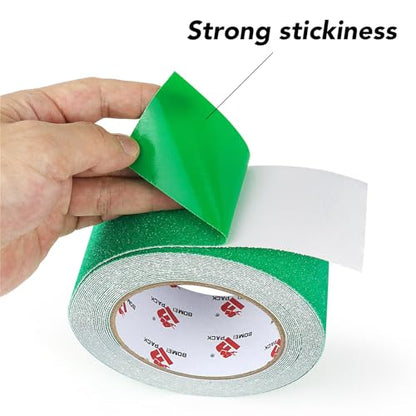 BOMEI PACK Anti Slip Traction Tape,2 Inch x 16.5 Ft,Heavy Duty Non Slip Tape,Grip Tape for Stairs, Tread Step, Indoor & Outdoor Use,Waterproof Stairs Non Skid Treads (Dark Green) - color: Dark Green