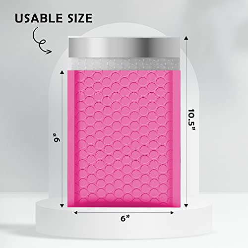 Yens Hot Pink Poly Bubble Mailers 6x10 25 Pack Usable 6x9 - color: Hot Pink, size: 6" x 10"