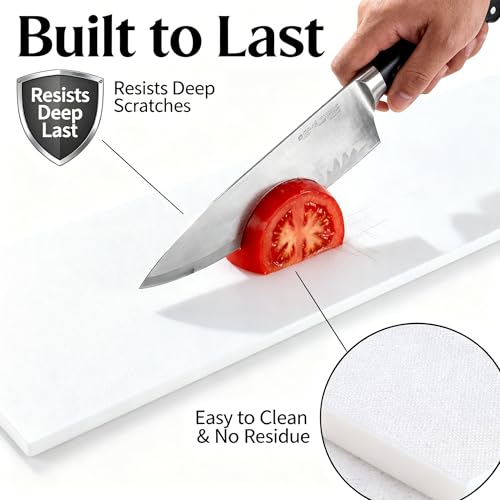 Commercial Cutting Board, Plastic Poly Kitchen Board Dishwasher Safe, Heavy Duty Food Prep Surface for Restaurant Use (72"L x 8.88"W x 0.57"Th) - color: White, size: 72"L x 8.9"W