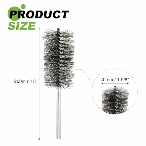 HARFINGTON 2pcs Wire Bore Brush 8 x 2 5/16 Inch Shank Stainless Steel Bristles Cleaning Brush for Clean Car Part Tube Kitchen Garage - size: 8 x 2 5/16 Inch