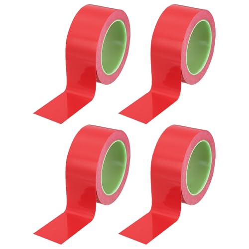 PATIKIL Floor Marking Tape 2 Inch x 110 Ft, 4 Pcs Self-Adhesive Warning Safety Tape Caution Stripe for Walls Floors Pipes Equipment Outdoor, Red - color: Red