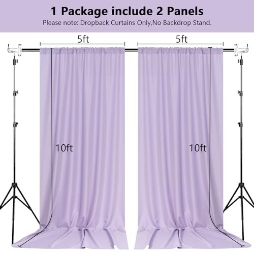 MEETSKY Purple Backdrop Curtains,Wedding Backdrop Drapes,5ft x 7ft,2 Panels - color: Light Purple, size: 60"W x 120"L (Pack of 2)