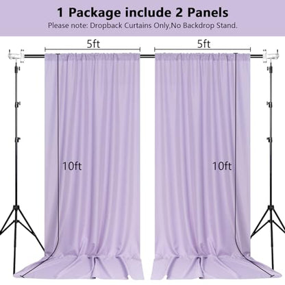 MEETSKY Purple Backdrop Curtains,Wedding Backdrop Drapes,5ft x 7ft,2 Panels - color: Light Purple, size: 60"W x 120"L (Pack of 2)