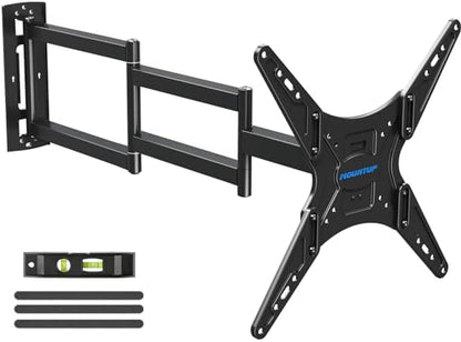 MOUNTUP Long Arm TV Wall Mount for Most 26-65 Inch TVs, Corner TV Mounts with 37.4 Inch Extension Arm, Smooth Swivel Tilt Single Stud Full Motion Bracket Max VESA 400x400mm, Holds to 77 lbs, MU0047 - size: 26-65 inch, 77 lbs, Indoor 37.4 inch Arm