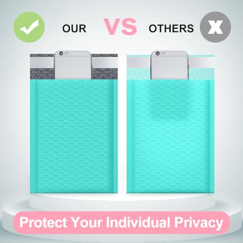 UCGOU Bubble Mailers 4x8" Teal 100 Pack Usable Size 4x7" Padded Envelopes - color: Teal, size: 4x8" 100PC