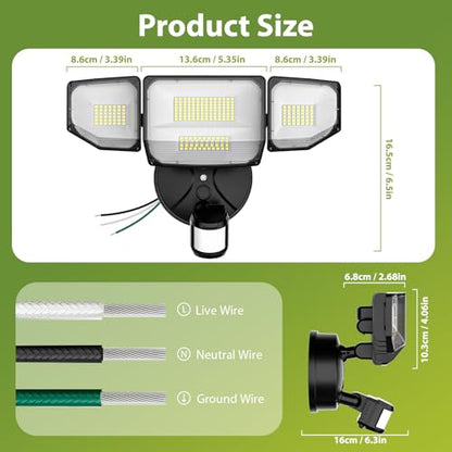 Abovizo 150W Motion Sensor Outdoor Lights, 16500LM LED Security Lights