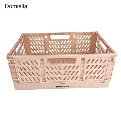 2 Pack Stackable Storage Crates, Plastic Foldable Baskets Small Pink - color: Pink, size: Small: 11.8" x 7.8" x 4.7"