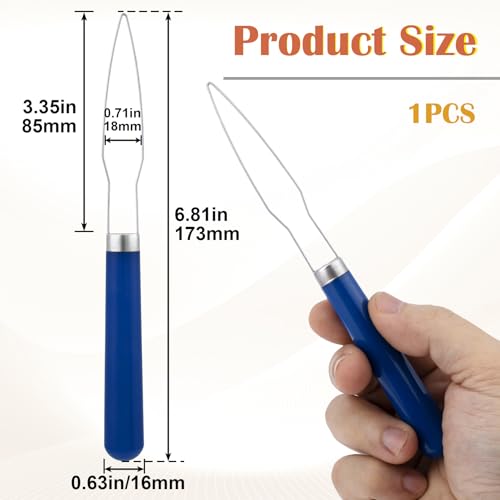 Easy Button Hook, Steel Button Helper Tool for Elderly, Blue - color: Blue, Plastic Handle, 1 Pack