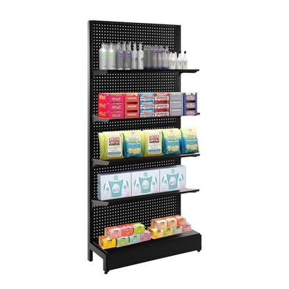 Eastern Tree Pegboard Display Stand, 3x6.5 Feet Gondola Retail Shelving Wall Display for Convenient Grocery Office Supply or Retail Stores, Standing Peg Board Display Rack, No Including 4 Shelves - size: 1 Unit 3 x 6.5 Feet