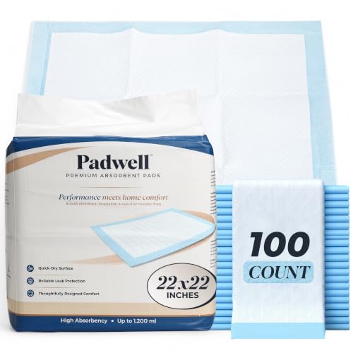 Absorbent Pads, Home Protection Pee Pads, 22 x 22 Inches, 100 Count - size: 100 Count