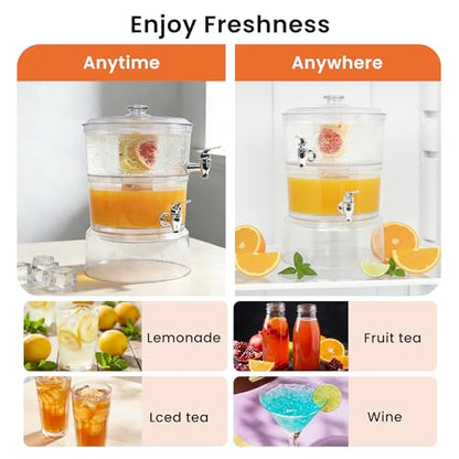 LISI Drink Dispensers for Parties, 2 Gallon Beverage Dispenser with Stand