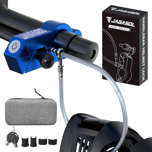 JAGASOL Motorcycle Handlebar Lock, Helmet & Brake Anti-Theft Lock Blue - color: Blue