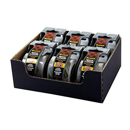 Scotch Box Lock Packing Tape,Clear,Extreme Grip Box Packaging Tape for Shipping and Mailing,1.88 in. x 22.2 yd.,6 Rolls with Dispensers,(Pack of 6) - size: 6 Rolls (Pack of 6)