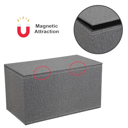 Sumnacon Tissue Box Cover Rectangle Linen Tissue Box Holder,Magnetic Bottom - color: Grey, size: Large