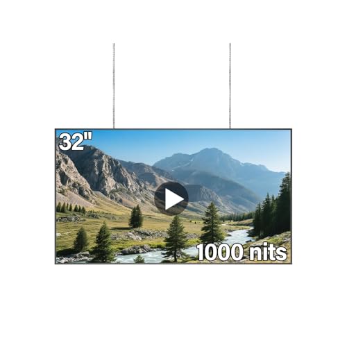 32inch Digital Signage, 1000nits High Brightness Advertising Display, Slim Fit Frameless LCD Monitor, CMS Remote Publishing, 24/7 Operation, Smart Split Screen Play, HDMI/USB/WiFi/Android 11 - size: 32"+1000nits