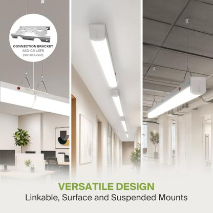 ASD 2ft LED Linear Strip Light Fixture, Emergency Battery Backup - color: White | Emergency, size: 2FT