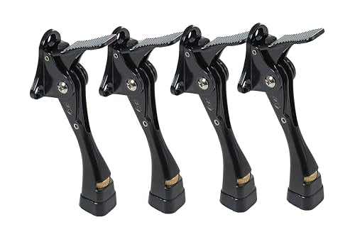 HOME&I Easy Pedal Kick Down Door Stop Stopper Easy Step Door Kick Doorstop,Premium Quality,Height-Adjustable Rubber Foot,4 Inch (Black, 4 Inch x 4 Pack) - color: Black, size: 4 Inch x 4 Pack