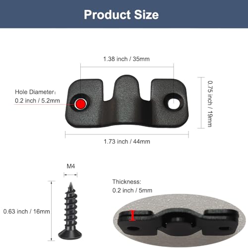 20Pcs Black Flush Mount Bracket 1.73" x 0.75" Stainless Steel Interlock Photo Hanging Buckle, Heavy Duty Picture Hanger Sectional Connector Z Clips Headboard Wall Mounting Brackets with Screws - size: 1.73" x 0.75"/ 2 hole