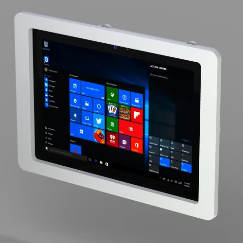 Anti-Theft Acrylic Case with 360 Rotate 180 Swivel Metal Desktop Stand for MS Surface GO Tablet (White, Surface GO 1/2/3/4) - color: White, size: Surface GO 1/2/3/4