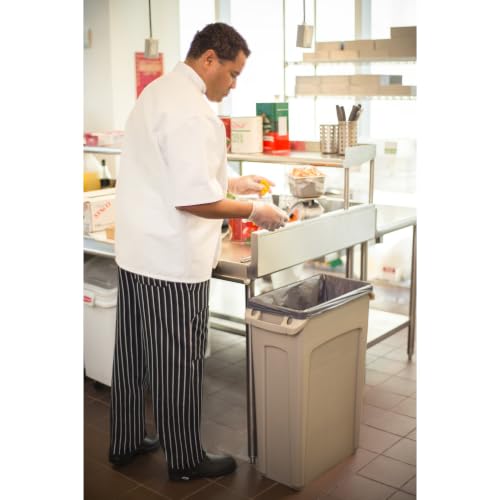 Rubbermaid Commercial Products Slim Jim Trash Can, Beige, 23-Gallon - color: Beige, size: 23 Gal