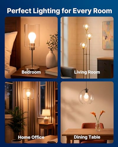 FLSNT A19 LED Bulbs, 7W 60W Equivalent Dimmable 2700K CRI90 E26 Base 8 Pack - color: Frosted 60w 2700k Soft White, size: 8 Count (Pack of 1)