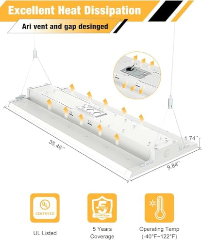 LED Linear High Bay Shop Light with Motion Sensor,300W 45000LM 5000K