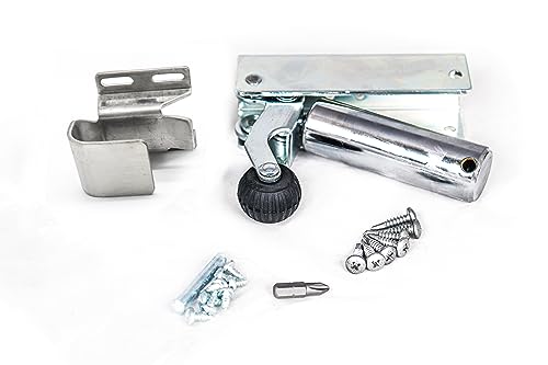 Kason 1092 Polished Chrome Hydraulic Door Closer, Flush to 3/4" Hook, and Hardware KIT