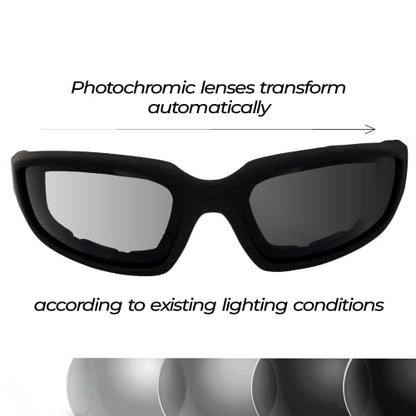 Global Vision Kickback Auto-Darkening Photochromic Bifocal Safety Glasses Clear to Smoke, Padded Frame, ANSI Z87.1 Certified - color: +2.5 Bifocal
