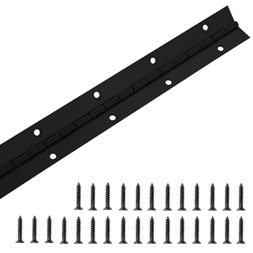 Piano Hinge 36 Inch x 1.2 Inch Heavy Duty Stainless Steel Black Continuous & Piano Hinges for Cabinets Boat Marine Door, 0.04" Leaf Thickness 1.2'' Open Width - size: 36 Inch
