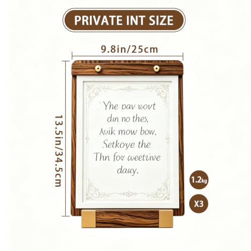 3 Pack 9.8" x 13.5" Acrylic Sign Holder with Walnut Wood Base