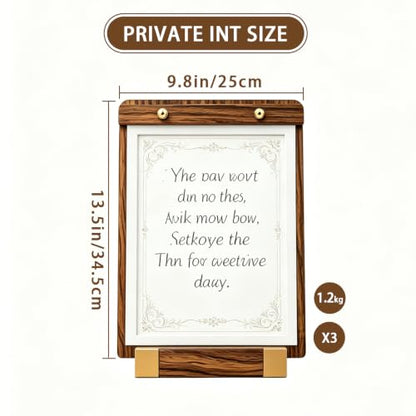 3 Pack 9.8" x 13.5" Acrylic Sign Holder with Walnut Wood Base