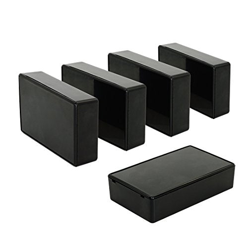 LeMotech 5Pcs ABS Plastic Electrical Project Case Power Junction Box, Project Box Black 3.9 x 2.4 x 1.0 inch (100 x 60 x 25 mm) - size: 3.9" x 2.4" x 1.0"(5pc)