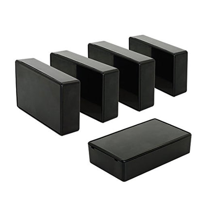 LeMotech 5Pcs ABS Plastic Electrical Project Case Power Junction Box, Project Box Black 3.9 x 2.4 x 1.0 inch (100 x 60 x 25 mm) - size: 3.9" x 2.4" x 1.0"(5pc)