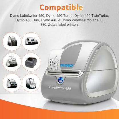 Premium 1744907 Labels | Compatible with DYMO LabelWriter 450/450 Turbo/4XL | 4" x 6" Direct Thermal Shipping Labels, 220 Labels/Roll, 6 Rolls (1320 Labels)